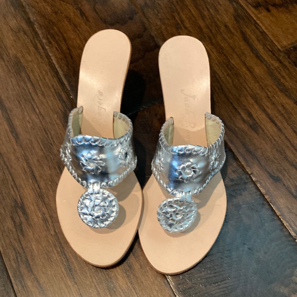 Silver wedge jack rogers